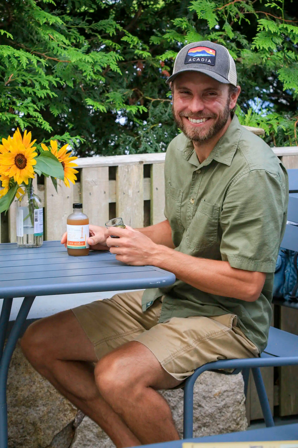 Man drinking Fire Cider tonic